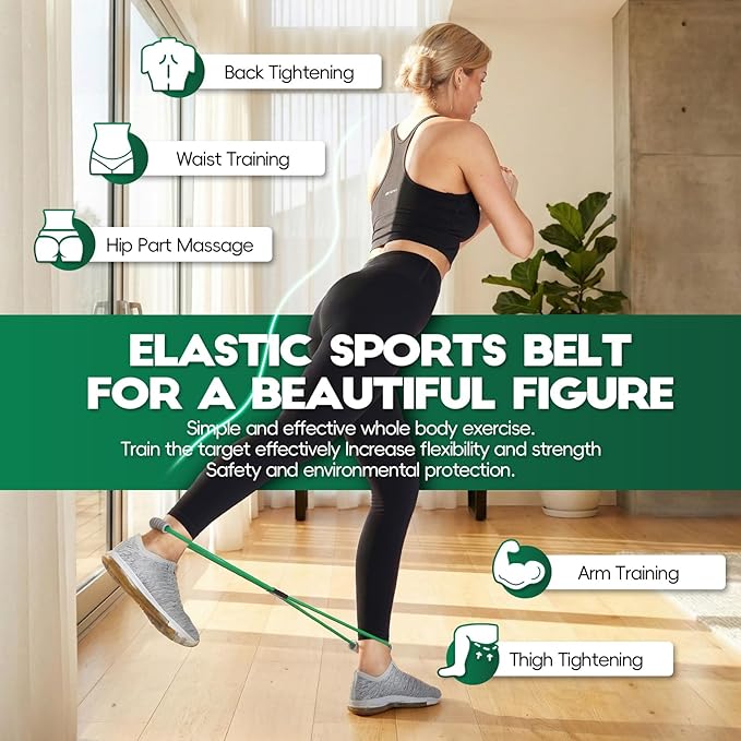 Resistance Band Figure 8 Exercise Cord, Fitness Resistance Bands with Handles, Exercise Tube Band for Arm and Shoulder Stretch