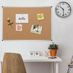 VIZ-PRO Cork Notice Board, 48 X 24 Inches, 3 Pack, Silver Aluminium Frame