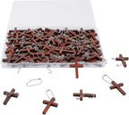 80 Pack Wooden Cross, Wall Crosses Wooden Crosses for Crafts, Wooden Pocket Cross Charms Keychain, Wooden Crosses Pedants for Church Praying, Easter Egg Fillers