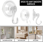 8Pcs Clear Suction Cup Wreath Hanger, 22LB Large Plastic Shower Suction Cup Hooks 2.75" Removable Reusable Waterproof Heavy Duty Wreath Holder for Glass Door Bathroom Kitchen Window Towel Wall Tile