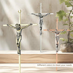 ACHIBANG 10" Crucifix Wall Cross 3 Pack – Gold, Silver & Copper Jesus Crosses for Wall, Catholic Crucifix Wall Decor for Home or Over-the-Door Blessing