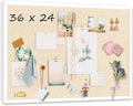 36''x24'' Inch Linen Cork Bulletin Board with Frame, Decorative Pin Board for Office Home and School Wall Decor
