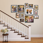 Lyeasw 4x6 Picture Frames Black Set of 15, Display Pictures 4x6 with Mat or 5x7 without Mat, Multi Photo Frames for Wall Hanging or Tabletop