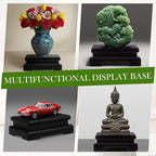 Chunful 2 Pcs Rectangle Wooden Display Stand 5.1 x 3.7 x 1.8 Inch Wood Vase Display Base Black Pedestal Stand Rectangle Vase Riser for Vases Teapot Trophy Collectibles Aquarium Lamp Home Decoration