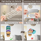 Hat Organizer for Baseball Caps, 2-Pack Beige White Metal Hat Rack for Wall Door, Adhesive/Wall Mounted Hat Storage Holder Small Closet Organizers and Storage Solution Ideas