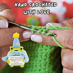 Handcrafted Crochet Magical Frog Lover Doll, Small Decorative Plush Figure, Yarn Material, Wizard Witch Theme, Inspirational Signs, Stocking Stuffer for Her Women