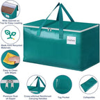 StorageRight Moving Bags-Heavy Duty Moving Boxes, Storage Totes with Zipper, Reinforced Handles and Tag Pocket-Collapsible Moving Supplies for moving, Storage and Travel 93L(Green-8 Pack)
