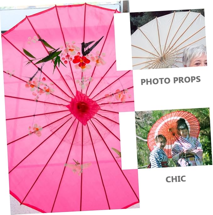 Hemobllo 2Pcs Oiled Paper Umbrella Frames Classical Parasol Skeleton Kits for DIY Home Decoration Wedding Stage Props Photo Shoot Holiday