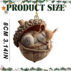 5Pcs Forest Animal Acorn Ornaments, Cozy Forest Christmas Ornaments, 2026 New Pine Cone Animal Decoration, 2DAcrylic Hanging Ornament, Woodland Creature Hanging Ornament for Home Decor