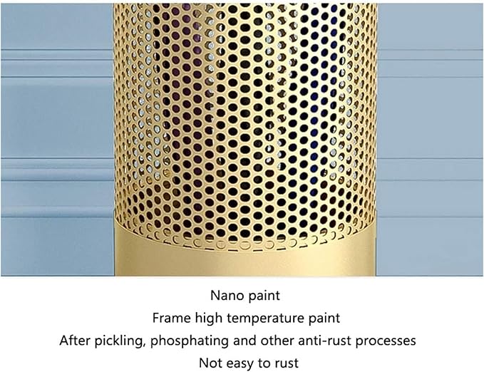 Umbrella Stands Hollowed-out Metal Umbrella Holder with Hooks,Umbrella Rack Modern Round Outdoor Hallway Entryway Umbrella Stand Rack (Color : Gold, Size : 50cm)
