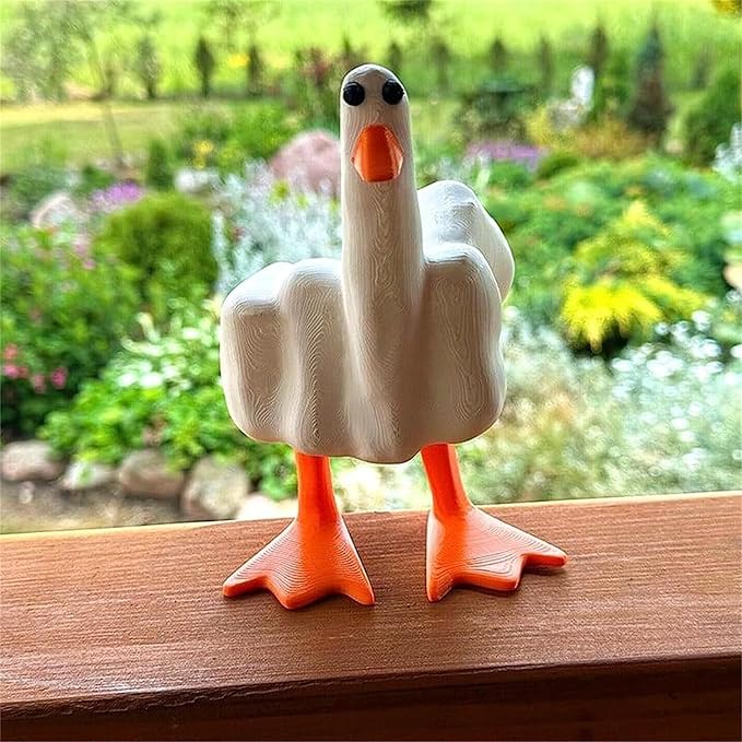 Funny Middle Finger Resin Garden Statue, Home Decoration Sculpture for Office Desk Gift