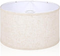 OUTON Beige Drum Lamp Shades for Floor Lamps, 13" Top x 13" Bottom x 10" High, Easy to Assemble, Replacement Linen Lampshades for Table Lamps & Bedside Lamps (1.65" Spider)