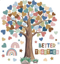 Adduster 108 Sheet Tree Bulletin Board Set - Classroom Tree Bulletin Board Set Heart Cutouts Classroom Bulletin Wall Decor Supplies for School Elementary Teacher Chalkboards (Bohemian)