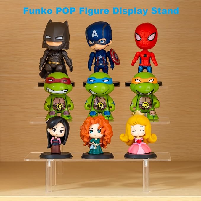 HENABLE 2PCS Acrylic Display Risers, 3 Tier Clear Cupcake Stand Risers, Organizer for Perfume, Funko POP, Food, Tabletop Use