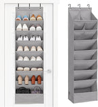 STORAGE MANIAC Over the Door Shoe Organizer Heavy-Duty Large Deep Pocket Hanging Shoe Organizer Shoe Rack Door Closet Shoe Organizer for Wall, Dorm & Narrow Door Storage Shoe Holder Grey, 1 Pack