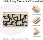 Oversized Framed Abstract Horizontal Wall Art for Living Room, Modern Neutral Black Beige Canvas Artwork for Walls, Extra Large Mid Century Paintings Print for Hallway Dining Room Wall Decor, 72x36 In