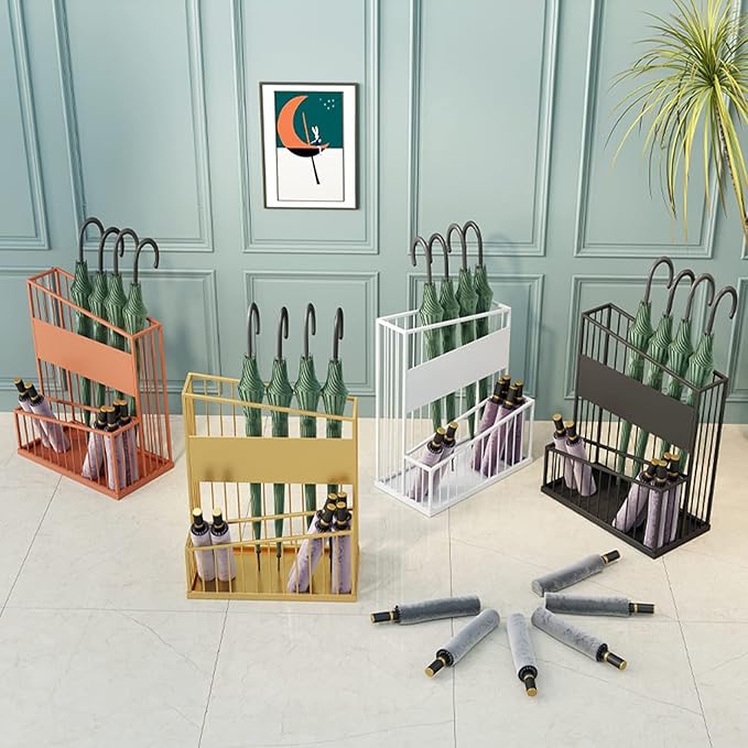 2 Tier Metal Umbrella Stand Umbrella Holder, Large-Capacity Commercial Umbrella Stand Umbrella Holder for Hotel Offices, Entrance Umbrella Organizer