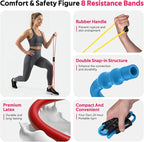 RENRANRING Figure 8 Fitness Resistance Bands with Handles - Exercise Tube Band Set of 3 for Arm and Shoulder Stretch, Rope 8 Word Elastic for Women and Men