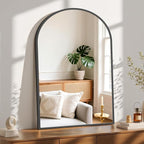 Sweetcrispy 38"x30" Arched Black Bathroom Mirrors for Wall, Bathroom Mirrors for Over Sink, Metal Framed with HD Shatter-Proof Glass for Entryway, Living Room, Bedroom, Home Decor
