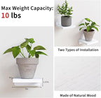Fixwal Small Shelf for Wall, Rustic Wood Floating Wall Mounted Shelves for Bedroom, Living Room, Kitchen, Bathroom Decor, Set of 4, 5 x 5 Inches (White)