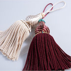 Luxury Tassels for Curtains and Furniture Knobs, 2 Pack - 8.4" Elegant Rayon Decorative Tassel, Silky Tassel Pendant for Cabinet Handles, Home Decor Accents (Peacock Green)
