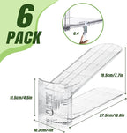 Adjustable Shoe Slots Organizer,6 PACK Transparent Shoe Stackers Shoe Rack Holder Shoe Space Savers Double Layer Stack Shoe Racks for Closet Organization(Transparent)