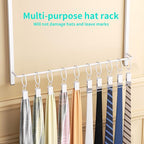 HapiRm Over Door Hat Rack - 3 Tier Wall Mounted Hat Organizer with 16 Hooks and 10 Movable Clips, Baseball Cap Organizer Storage Holds up to 26 Caps for Door, Bedroom, Closet USPTO Patent Pending