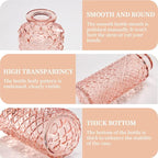 24PCS Mini Bud Vases As Wedding Centerpieces for Tables,Clear Bud Vases for Flowers,Small Flower Vases Suitable for Birthday Party,Anniversary,Wedding Reception,Baby Shower (Pink, 24PCS)