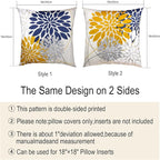 Flower Throw Pillow Covers 18x18 Set of 2, Flowers Pillow Cushion Cases, Modern Decorative Square Pillowcases for Sofa Couch Bedroom Living Room Car (18X18in Set of 2, Beige Flower) (2QE3005)