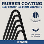 Zober Pants Hangers Non Slip - 20 Pack Open Ended Pants and Jean Hangers for Closet - Space Saving Clothes Hanger - Strong, Durable, Metal Pant Hangers (Black)