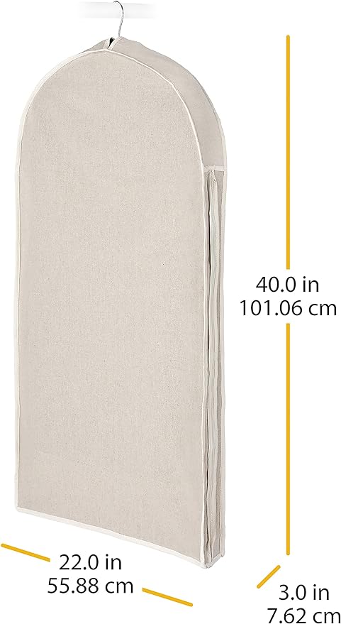 Whitmor Zippered Garment Bag Natural Linen, Large