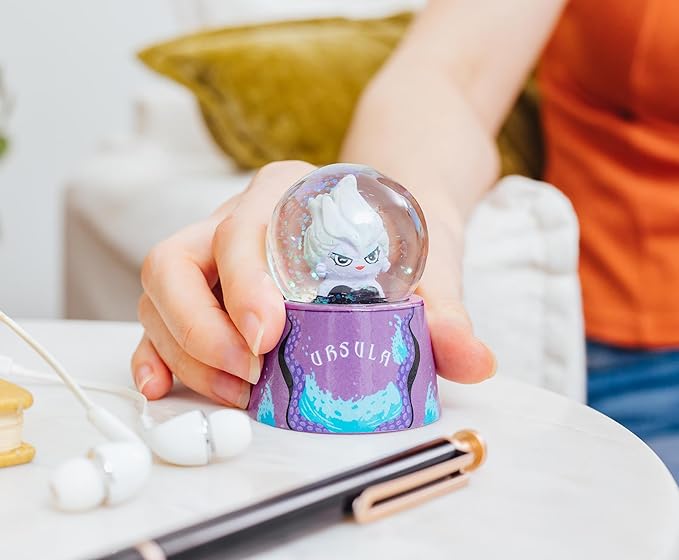 Disney The Little Mermaid Ursula Make 'Em Squirm Mini Light-Up Adult Snow Globe with Swirling Glitter | 3 Inches Tall