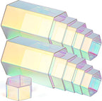 Jetec 12 Pcs Hexagonal Jewelry Display Risers Hexagonal Market Display Risers Stands Acrylic Showcase Acrylic Stand for Jewelry Model Figures Decoration, 6 Sizes (Rainbow Color)