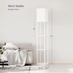 SUNMORY Floor Lamp with Shelves, Modern Square Standing Lamp with 3 Color Temperature Bulb, Corner Display Bookshelf Lamp for Living Room and Bedroom