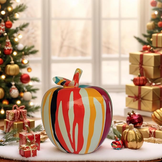 Colorful Apple Autumn Decorations, Resin Apple Sculptures, Medieval Modern Coffee Table, Living Room, Kitchen, Funky Home Decor, Womens Gift