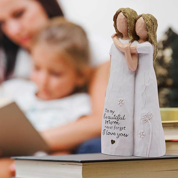 Mom Birthday Gifts from Daughter, Birthday Gift for Mom from Daughter, Valentines Day Gifts for Moms, Sculpted Hand-Painted Figurine