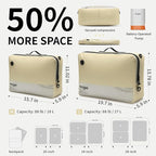 Vacuum Compression Bags for Travel with Pump 180° Open Vacuum Seal Bags for Carry-on Luggage Home Storage, IP67 Waterproof Space Saver Storage Bag (1 Large Pack + Pump Beige)