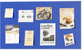 24 * 16 inches Large Bulletin Board, Decorative Felt Pin Board, 0.35“ Thick Foldable Photo Display Board with Self-Adhesive Tape, Vision Board for School Home Kitchen Office Walls - Dark Blue