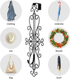 ShangTianFeng Wreath Hangers for Front Door, Vintage Metal Wreath Hanger, 17.9" Elegant Door Hanger, Door Wreath Hanger for Easter Christmas Halloween Fall Decoration, Welcome Sign Wreath Hangers