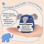 Mini Funny Crochet Elephant Gifts,Cute Handmade Inspirational Gifts for Men, Women, Teens, Friends, Coworkers, Funny Desk Decor for Birthday, Graduation, Office