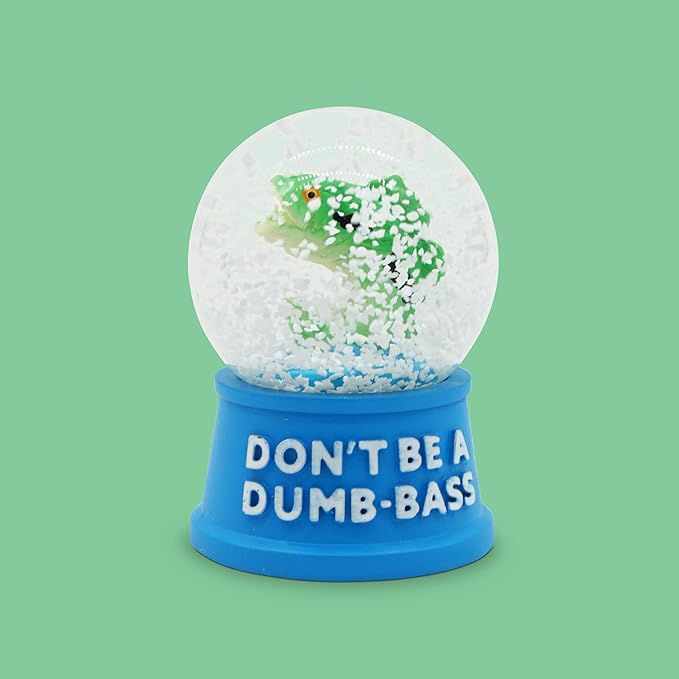Funny Novelty Snow Globe – Quirky Mini Desk Gift for Office, Home, or Holiday – Unique Collectible Gag Gift for Friends and Coworkers - Don't Be a Dumb-bass