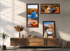 KTKDE 20x40 Picture Frame Set of 3, Poster Frame Wooden Walnut 40 by 20 in for Pictures and Art Prints, Exhibition, Caffe Large Frame for Photos, best gift