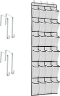 ZHXNBXX Over The Door Shoe Organizers with 24 Mesh Pockets Shoe Organizer Storage Hanging SimpleHouseware Shoe Holder for Rack (White)
