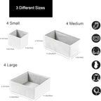 Drawer Organizer Clothes,12Pcs Dresser Drawer Organizers Foldable Closet Organization and Storage Dividers for Clothing,Underwear, Sock, Baby Closet Organizer (White)
