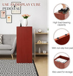 RattanView Wooden Cube Display Pedestal Stand, 15 x 15 x 36 Inch Sculpture Pedestal Stand, Display Riser Column Pillar Easy Assembly Required for Gallery Store Home Wedding Party Event Decor