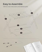 SONGMICS Luggage Rack, Folding Suitcase Stand with Storage Shelf, for Guest Room, Hotel, Bedroom, Heavy-Duty, Holds up to 131 lb, Classic White URLR007W01