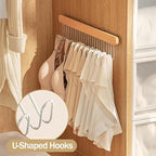 Pull Out Belt Rack for Closet, Sliding Hooks Hanger Rack for Bras Ties Tank Top Scarf Jewelry, Space Saving Organizr for Wardrobe Cabinet, Right Side 8 Hooks Rail, 2 Pcs