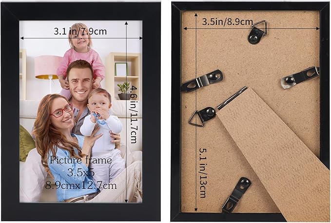 Giftgarden 3.5x5 Picture Frame Set of 18, Lightweight 3.5 by 5 Frames Bulk for Gallery Wall Photo Hanging and Tabletop Display, Black