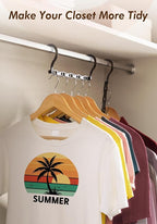 HOUSE DAY Closet Organizers and Storage 12 Pack, College Dorm Room Essentials, Multifunctional Organizer Magic Space Saving Hangers with 5 Holes, Storage Organization for Wardrobe Closet