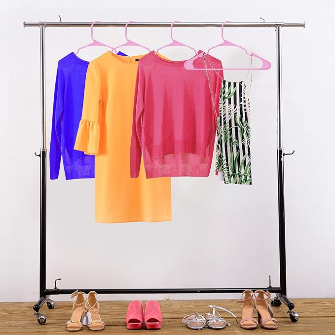 Utopia Home Plastic Hangers 30 Pack - Perfect Space Saving Clothes Hanger - Durable and Strong - Perfect Closet Organizers with Shoulder Grooves (Pink)